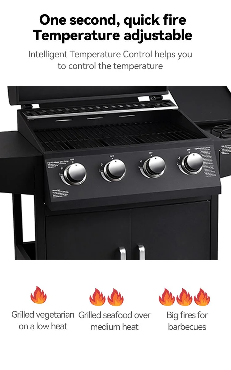 Wholesale Professional 4+1 Burners BBQ Gas Grill for Outdoor and Home Use