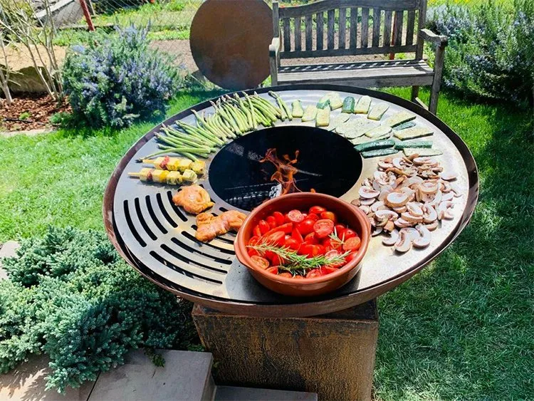 BBQ Grills Made of Corten Steel for Outside Cooking Fmaily Party Barbeque in Garden